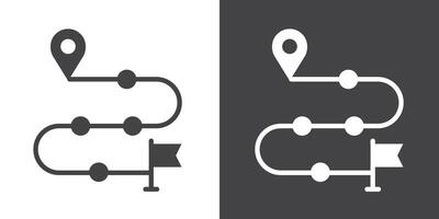 Roadmap icon Thin line illustration set vector