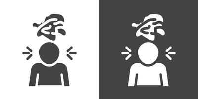 Mental disorder icon Thin line illustration set vector