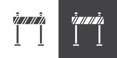 Roadblock icon Thin line illustration set vector