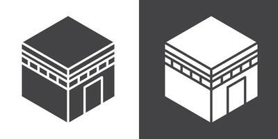 Kaaba icon Thin line illustration set vector