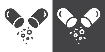 Open Capsule icon Thin line illustration set vector