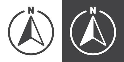 North icon Thin line illustration set vector