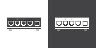 Network switch icon Thin line illustration set vector