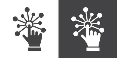 Interaction icon Thin line illustration set vector