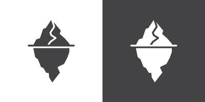Iceberg Icon Thin line illustration set vector