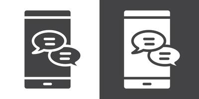 Mobile message notification icon Thin line illustration set vector