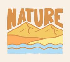 Nature mountain outdoor design for badge, sticker, patch, t shirt design, etc vector