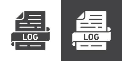 log file icon Thin line illustration set vector