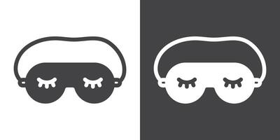 Sleeping mask icon Thin line illustration set vector