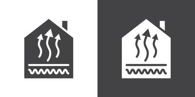 Underfloor heating icon Thin line illustration set vector