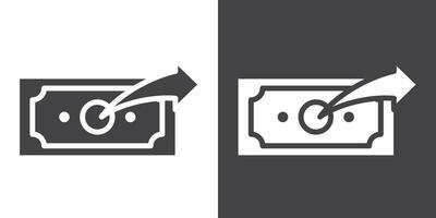 Send money icon Thin line illustration set vector