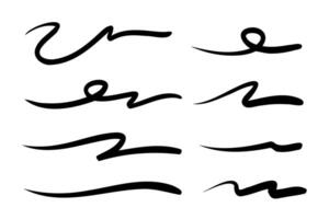 strokes, underlines, highlighter marker strokes, wave brush marks. vector