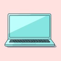 Laptop Computer with Blank Screen Illustration vector