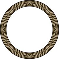 gold with black round Egyptian ornament. Circle, frame, ring of ancient Egypt.Pattern of lotus flowers and sun vector