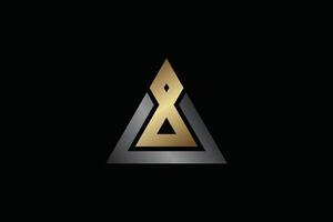 Abstract Triangle in Gold and metal Color vector