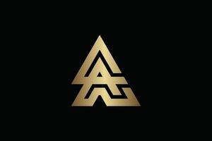 Triangle Letter A in Gold Color for Business, Branding, Identity, Marketing Logos vector