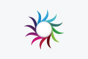 Rounded Badge with Colorful Twist Design Template vector