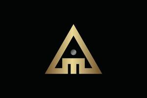 Abstract Triangle in Gold Color vector