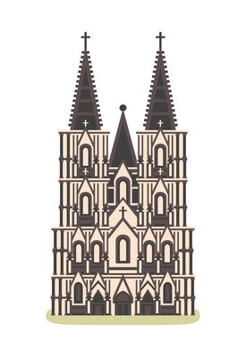 German cathedral. Icon. Logotype. Object isolated on white background.