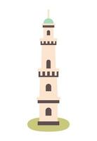 Lighthouse icon isolated on white background. Tall tower with windows. vector