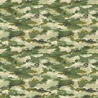 Green military pixelated camouflage seamless pattern. Modern hunting camo pattern vector