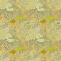 Green military hand draw camouflage seamless pattern. Modern abstract shapes hand draw hunting camo pattern vector