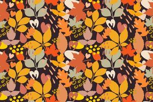 Fall leaves colorful seamless pattern for fabric, paper, presentations, banners, flyers vector