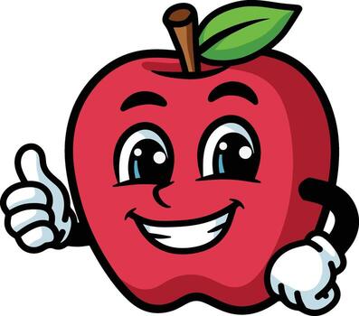 dibujos animados manzana mascota logo ilustración vector