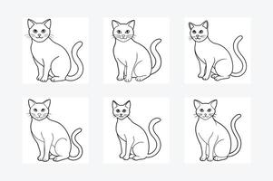 International Cat Day Line art. Cat Day special unique line art design vector