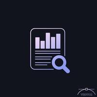 audit icon, auditing financial data vector