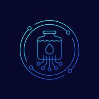 Water distribution system icon, linear design vector
