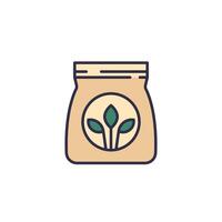 fertilizer in a bag icon with outline vector