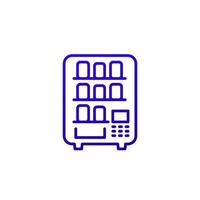 vending machine icon on white, line vector