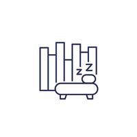 Sleep tracking line icon with a graph vector