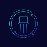 transistor icon in linear design vector