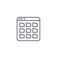 file folders line icon on white vector