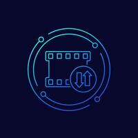 transfer icon, linear design vector
