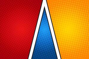 Empty colorful halftone comic book background design vector