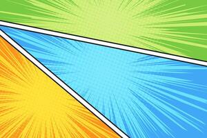 Bright colorful comic book page pop art background with empty space vector