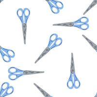 flat style school and office tools Illustration. Scissors seamless pattern. Back to School. vector