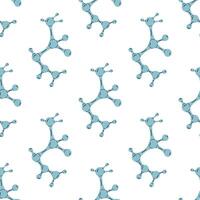 flat school Illustration. Crystallized molecule seamless pattern. Back to School. The science. vector