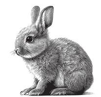 Little rabbit hand drawn sketch Farm animals illustration vector