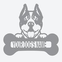 Pitbull boxer dog design vector