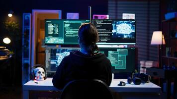Rogue computer scientist uses AI machine learning to develop zero day exploit undetectable by antivirus. Hacker uses artificial intelligence neural networks to build script tricking firewall, camera B photo