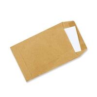 old envelope isolated on a white background photo