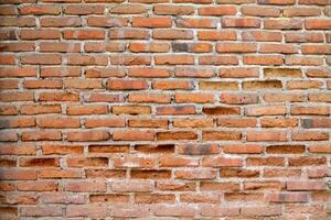 Brick wall background is a wall made of clay bricks, giving the structure strength and cement line between bricks that looks beautiful. It is popular to build a wall of ancient monuments.copy space, photo