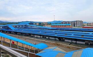 Beautiful landscape view of shri Mata Vaishno Devi Katra Railway Station in India photo