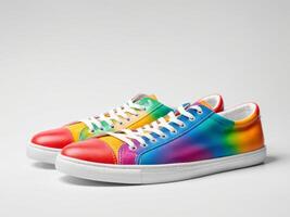colorful sneakers isolated on white background. photo
