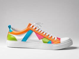 colorful sneakers isolated on white background. photo