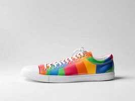colorful sneakers isolated on white background. photo